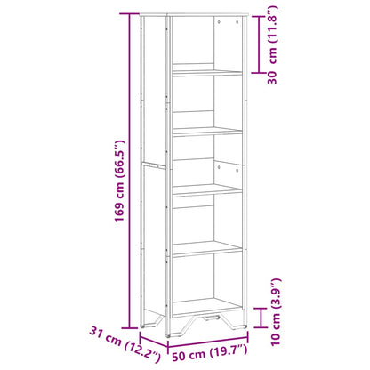 Bookcase Black 50x31x169 cm Engineered Wood