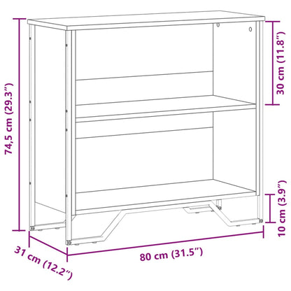 Bookcase Black 80x31x74.5 cm Engineered Wood