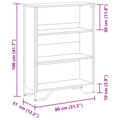 Bookcase Black 80x31x106 cm Engineered Wood