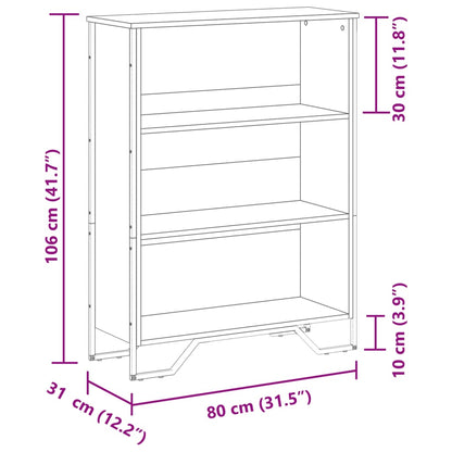 Bookcase Grey Sonoma 80x31x106 cm Engineered Wood