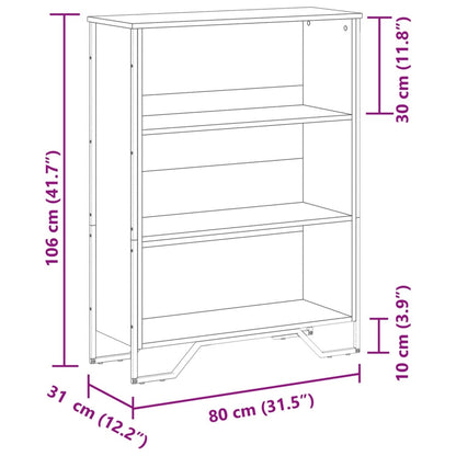 Bookcase Brown Oak 80x31x106 cm Engineered Wood