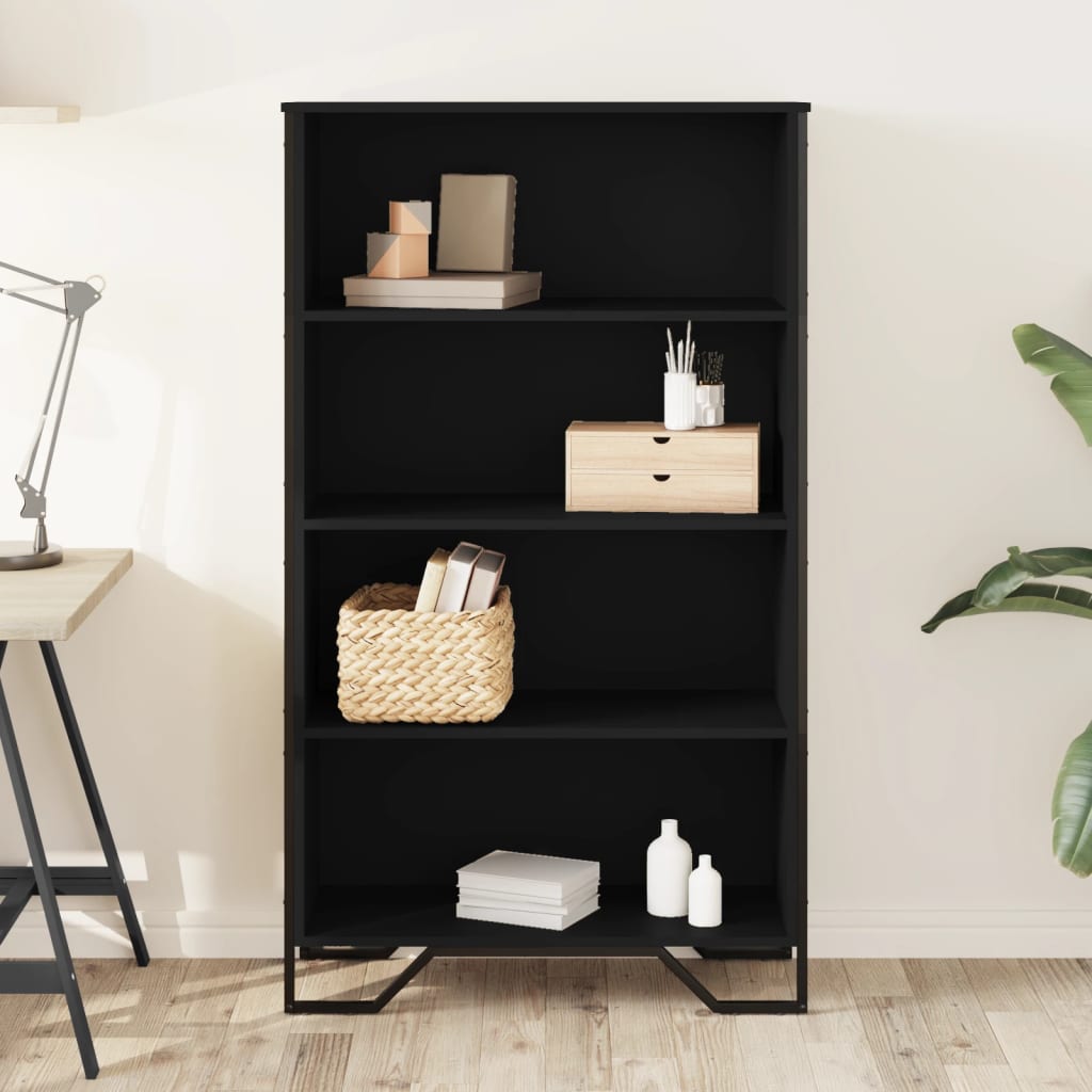 Bookcase Black 80x31x137.5 cm Engineered Wood