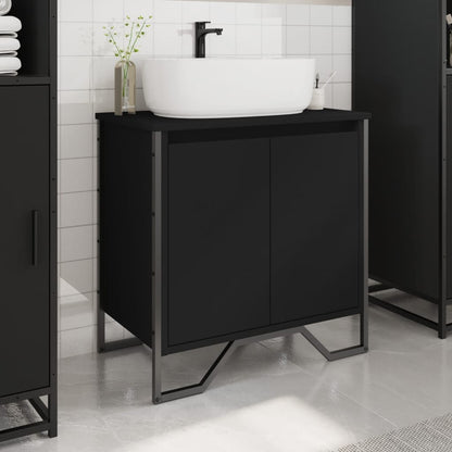 Bathroom Sink Cabinet Black 60x35x60 cm Engineered Wood