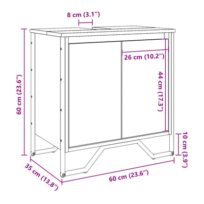 Bathroom Sink Cabinet Sonoma Oak 60x35x60 cm Engineered Wood