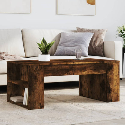 Coffee Table Smoked Oak 102x55x42 cm Engineered Wood