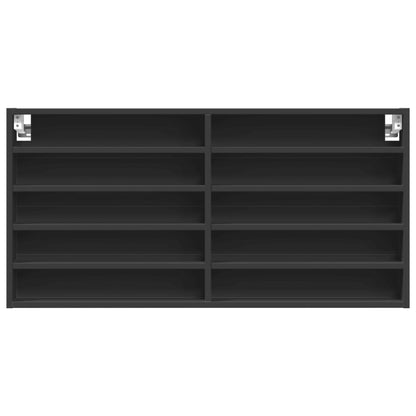 Vitrine Cabinet Black 100x8.5x50 cm Engineered Wood