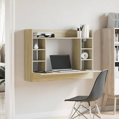 Wall-Mounted Desk Sonoma Oak 105x48x75 cm Engineered Wood