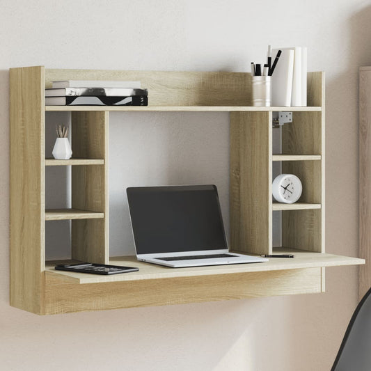 Wall-Mounted Desk Sonoma Oak 105x48x75 cm Engineered Wood