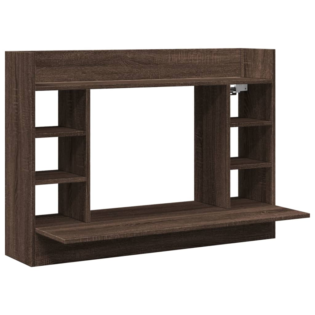 Wall-Mounted Desk Brown Oak 105x48x75 cm Engineered Wood