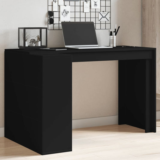 Office Desk Black 123.5x73.5x75 cm Engineered Wood