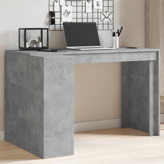 Office Desk Concrete Grey 123.5x73.5x75 cm Engineered Wood