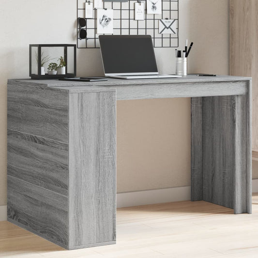 Office Desk Grey Sonoma 123.5x73.5x75 cm Engineered Wood