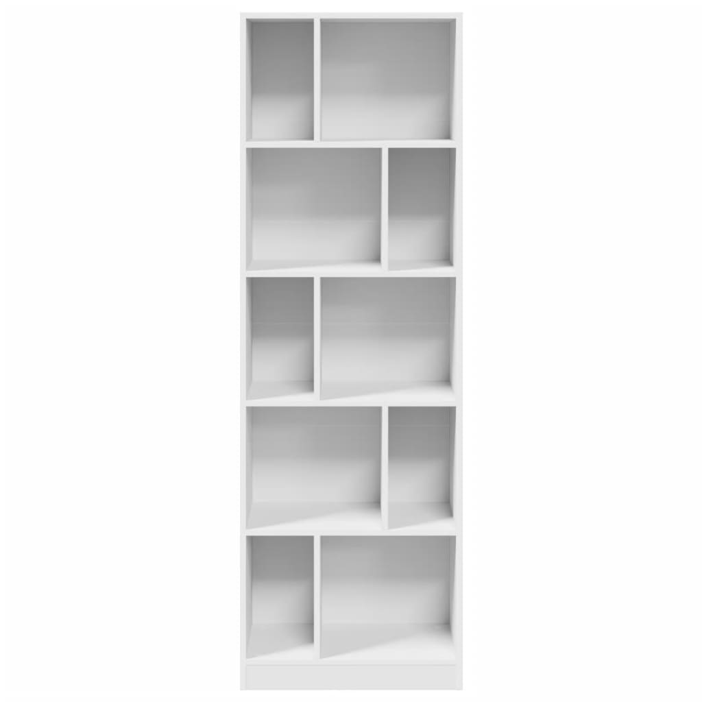 Bookcase White 57x28.5x174 cm Engineered Wood