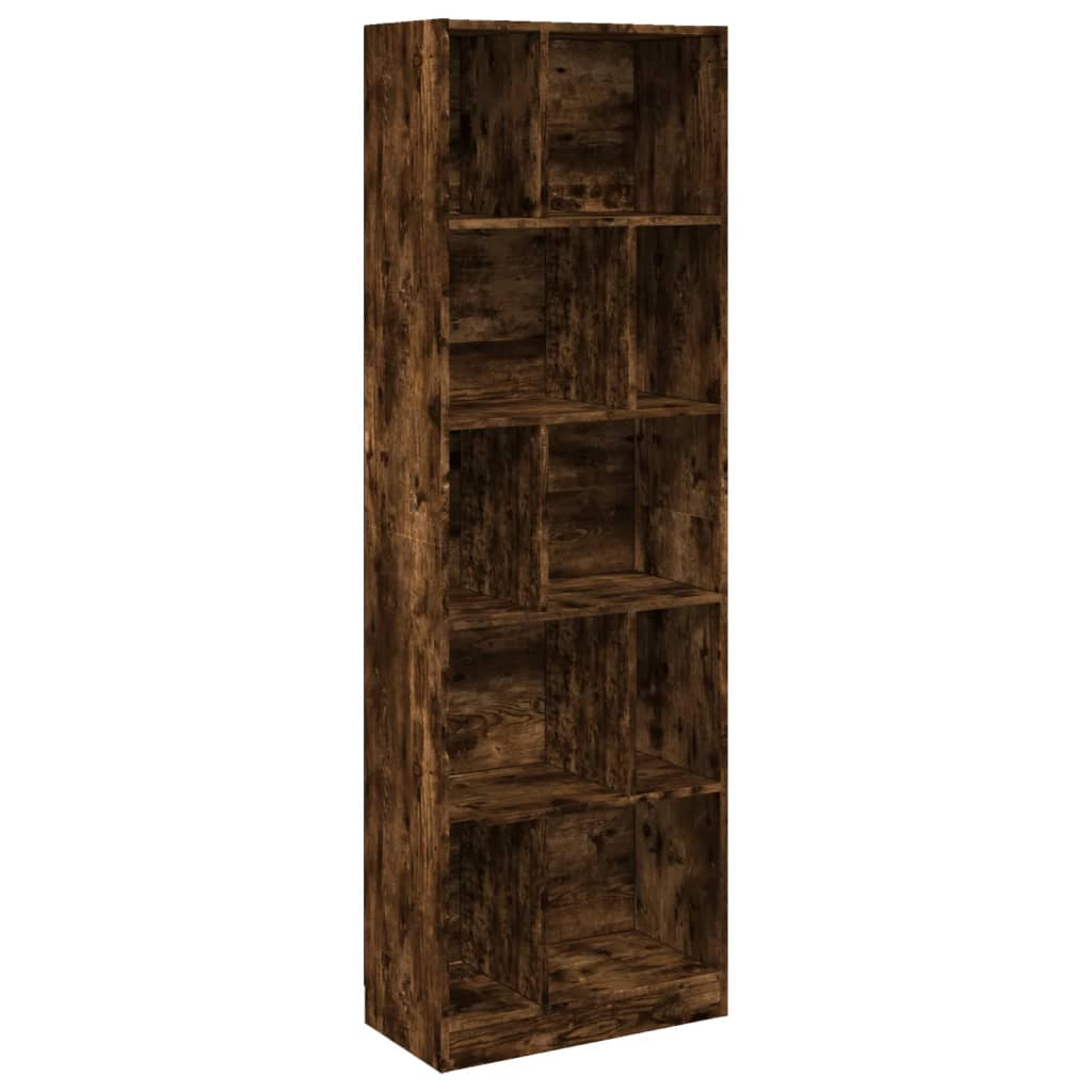 Bookcase Smoked Oak 57x28.5x174 cm Engineered Wood