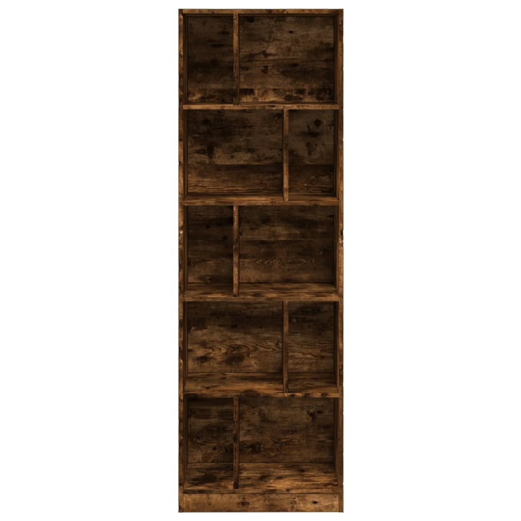 Bookcase Smoked Oak 57x28.5x174 cm Engineered Wood