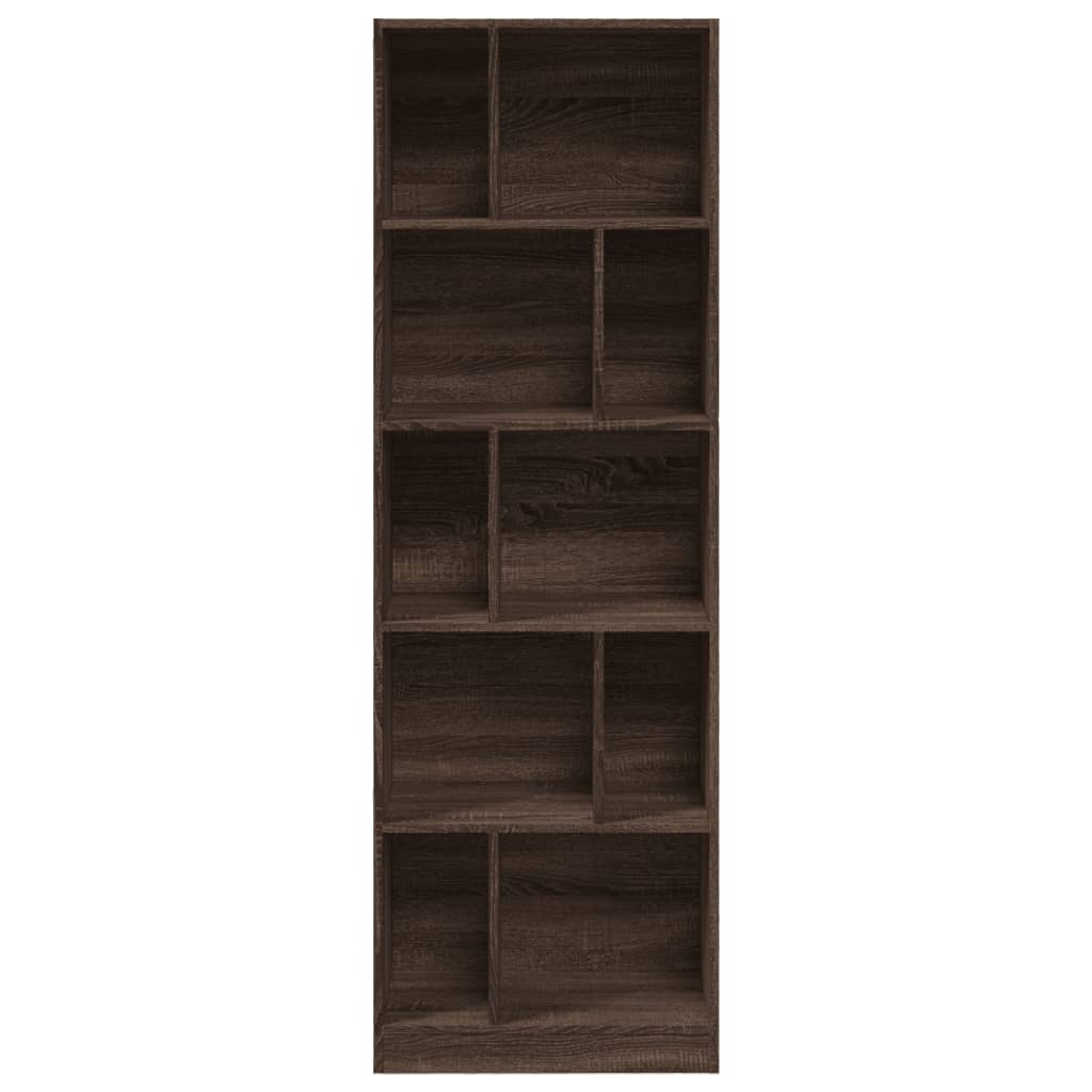 Bookcase Brown Oak 57x28.5x174 cm Engineered Wood