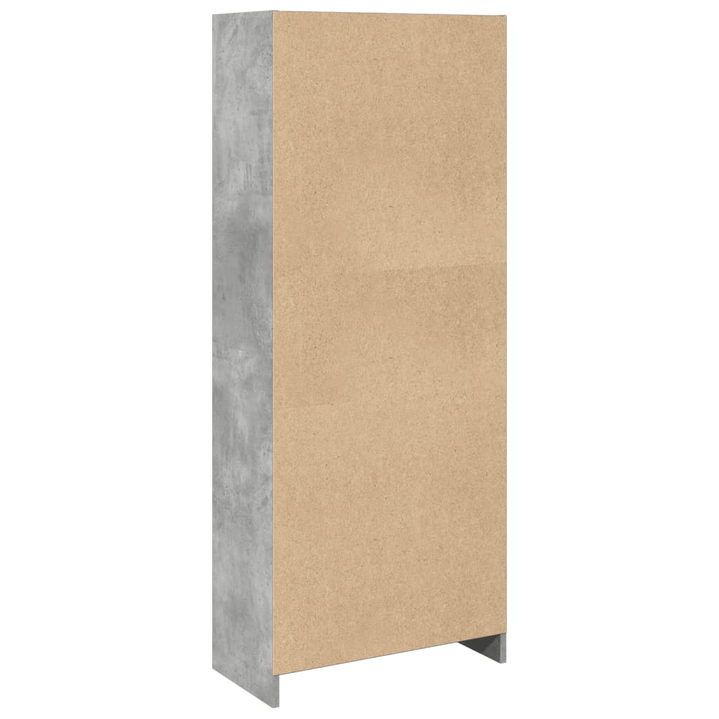 Bookcase Concrete Grey 57x28.5x141 cm Engineered Wood