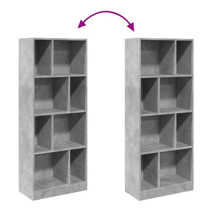 Bookcase Concrete Grey 57x28.5x141 cm Engineered Wood