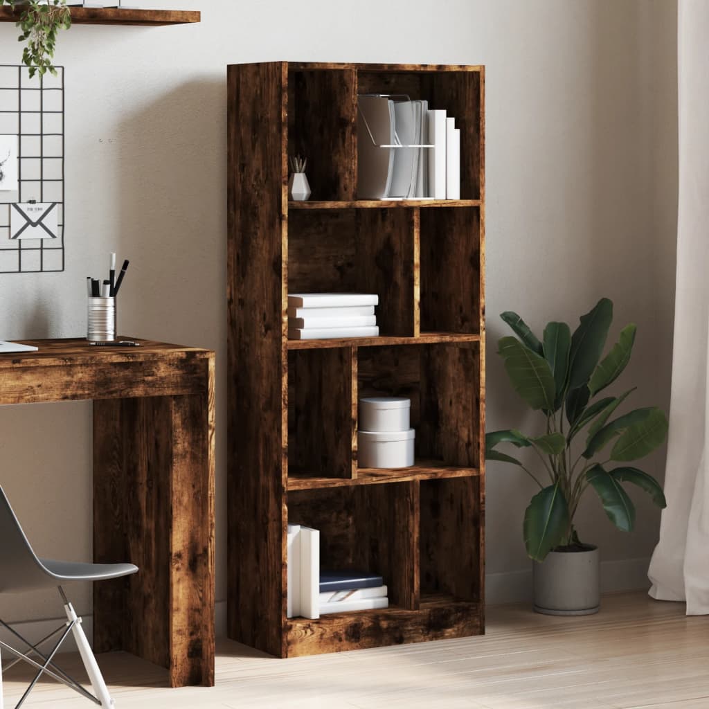 Bookcase Smoked Oak 57x28.5x141 cm Engineered Wood