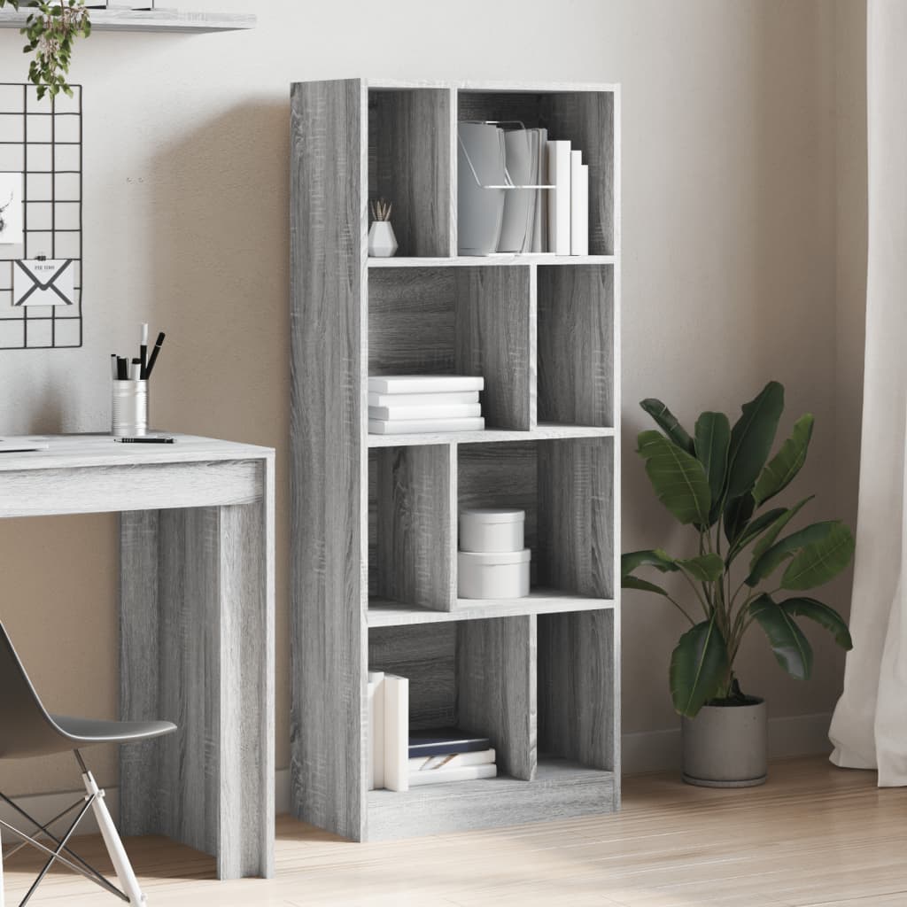 Bookcase Grey Sonoma 57x28.5x141 cm Engineered Wood