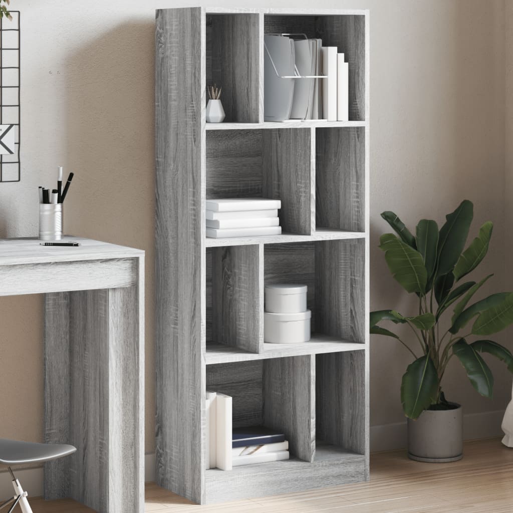 Bookcase Grey Sonoma 57x28.5x141 cm Engineered Wood