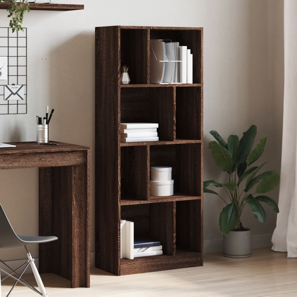 Bookcase Brown Oak 57x28.5x141 cm Engineered Wood