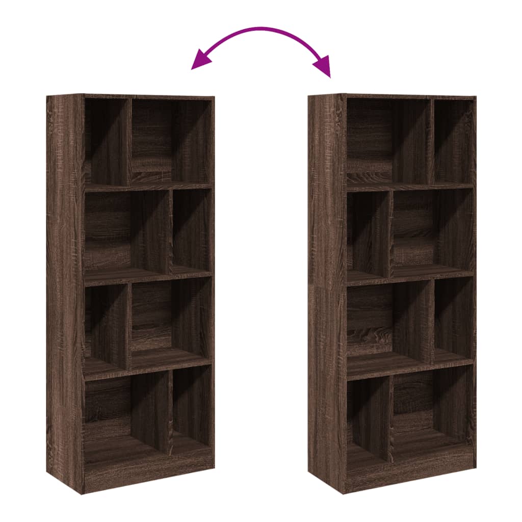 Bookcase Brown Oak 57x28.5x141 cm Engineered Wood