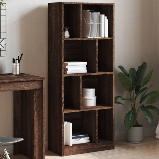 Bookcase Brown Oak 57x28.5x141 cm Engineered Wood