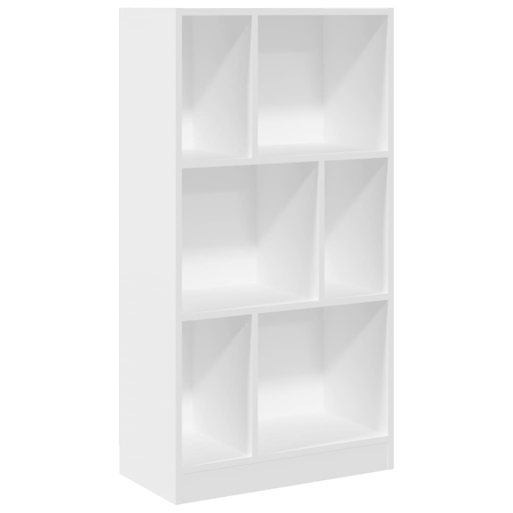 Bookcase White 57x28.5x107.5 cm Engineered Wood