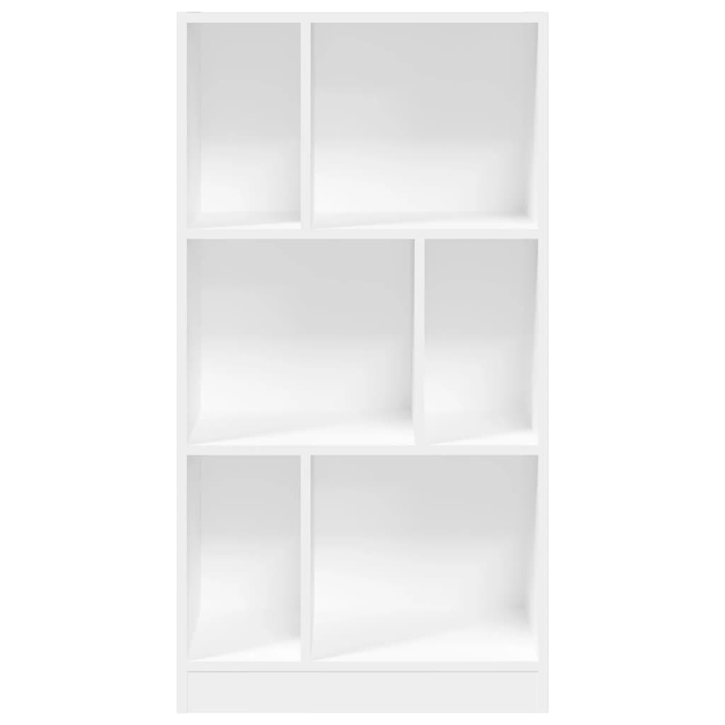 Bookcase White 57x28.5x107.5 cm Engineered Wood