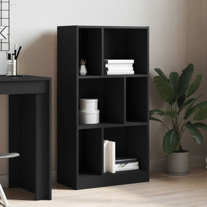 Bookcase Black 57x28.5x107.5 cm Engineered Wood