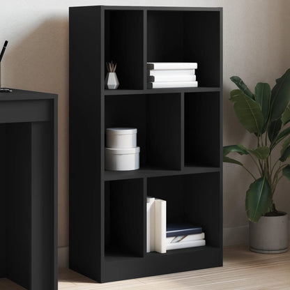 Bookcase Black 57x28.5x107.5 cm Engineered Wood