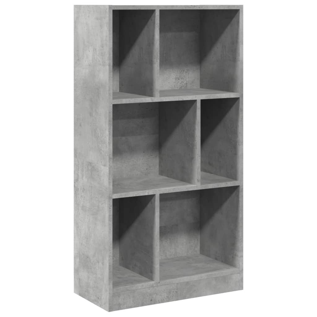 Bookcase Concrete Grey 57x28.5x107.5 cm Engineered Wood