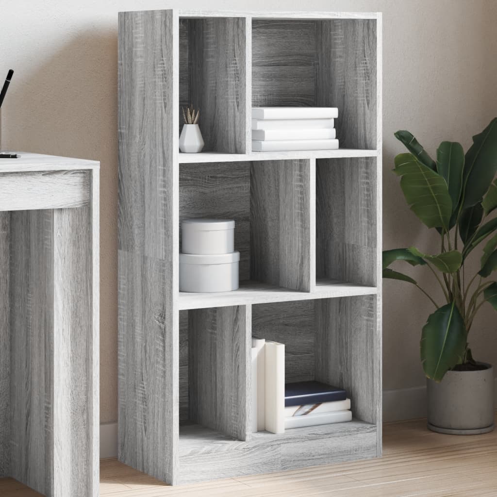 Bookcase Grey Sonoma 57x28.5x107.5 cm Engineered Wood