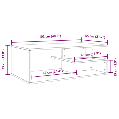 Coffee Table Black 102x55x35 cm Engineered Wood