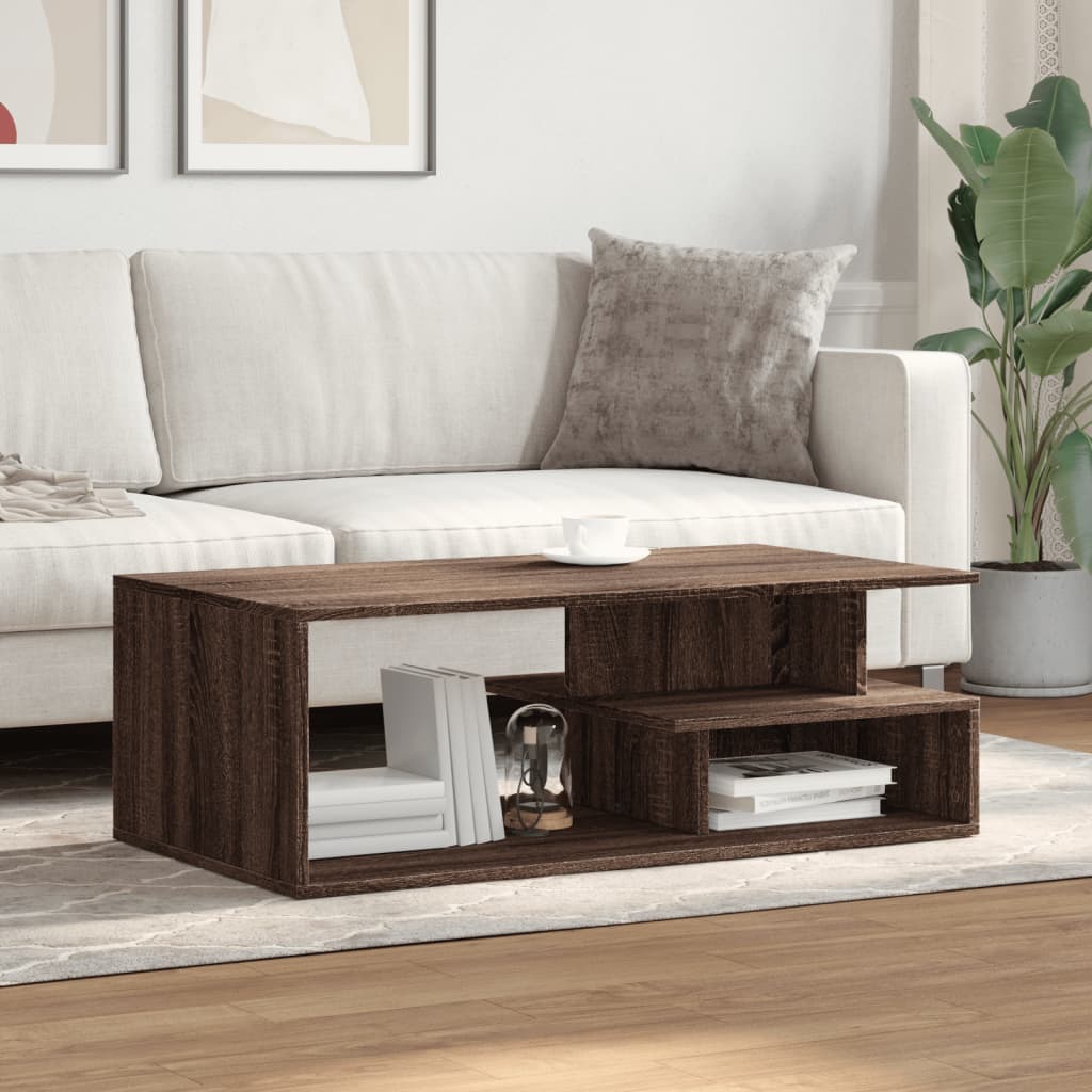 Coffee Table Brown Oak 102x55x35 cm Engineered Wood