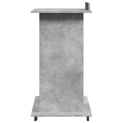 Lectern with Wheels & Drawer Concrete Grey 55x55x107 cm Engineered Wood