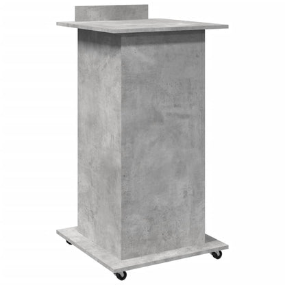 Lectern with Wheels & Drawer Concrete Grey 55x55x107 cm Engineered Wood