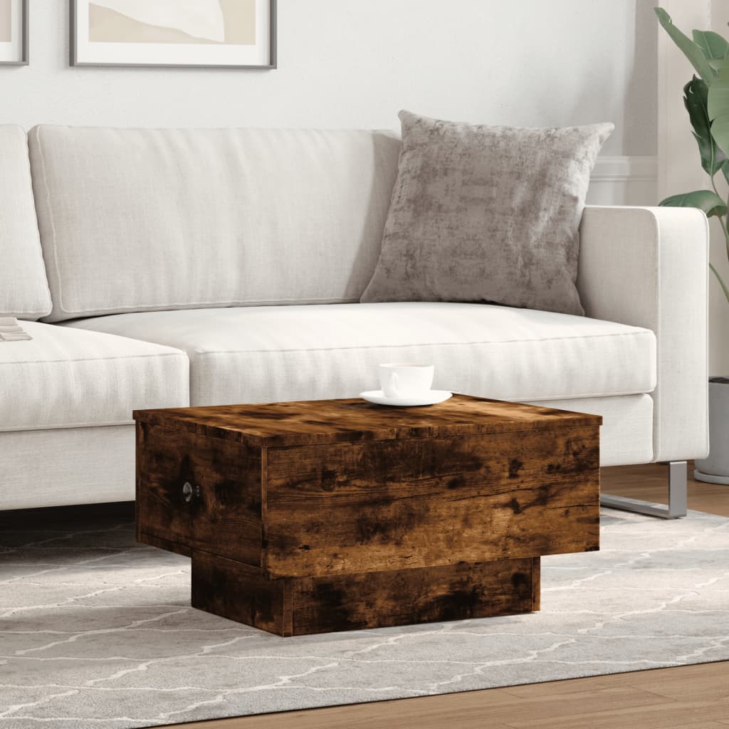 Coffee Table Smoked Oak 60x45x31 cm Engineered Wood