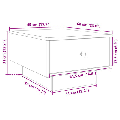 Coffee Table Smoked Oak 60x45x31 cm Engineered Wood