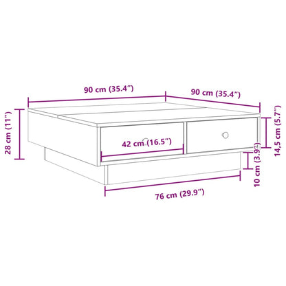 Coffee Table White 90x90x28 cm Engineered Wood