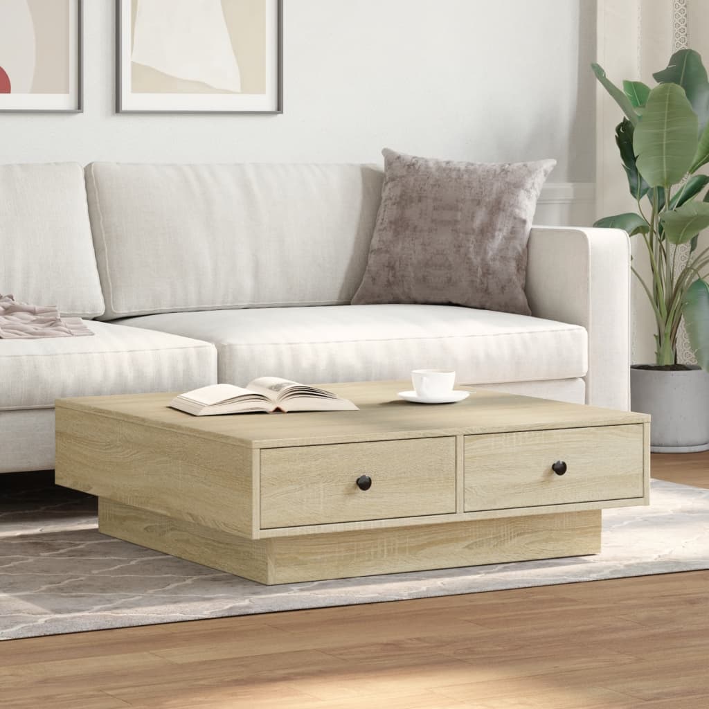 Coffee Table Sonoma Oak 90x90x28 cm Engineered Wood