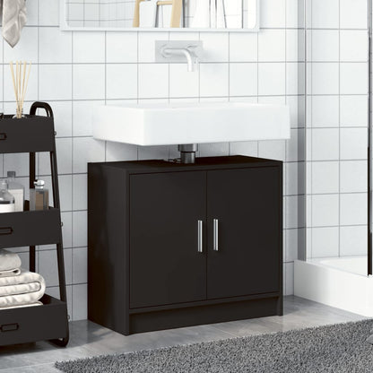 Sink Cabinet Black 63x29x55 cm Engineered Wood