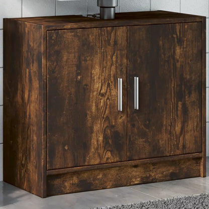 Sink Cabinet Smoked Oak 63x29x55 cm Engineered Wood