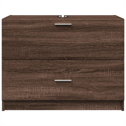 Sink Cabinet Brown Oak 78x37x59 cm Engineered Wood