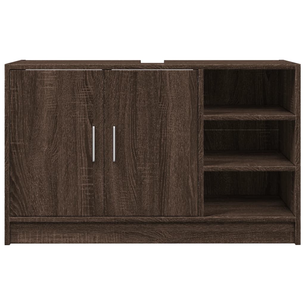 Sink Cabinet Brown Oak 90x29x55 cm Engineered Wood