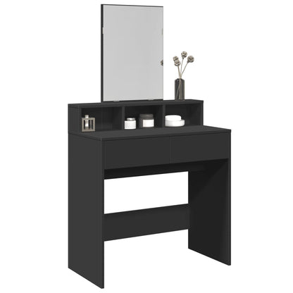 Dressing Table with Mirror Black 80x41x144.5 cm