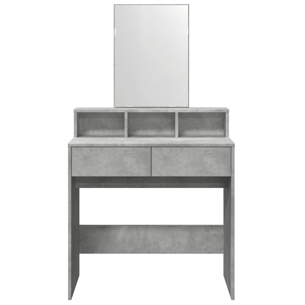 Dressing Table with Mirror Concrete Grey 80x41x144.5 cm