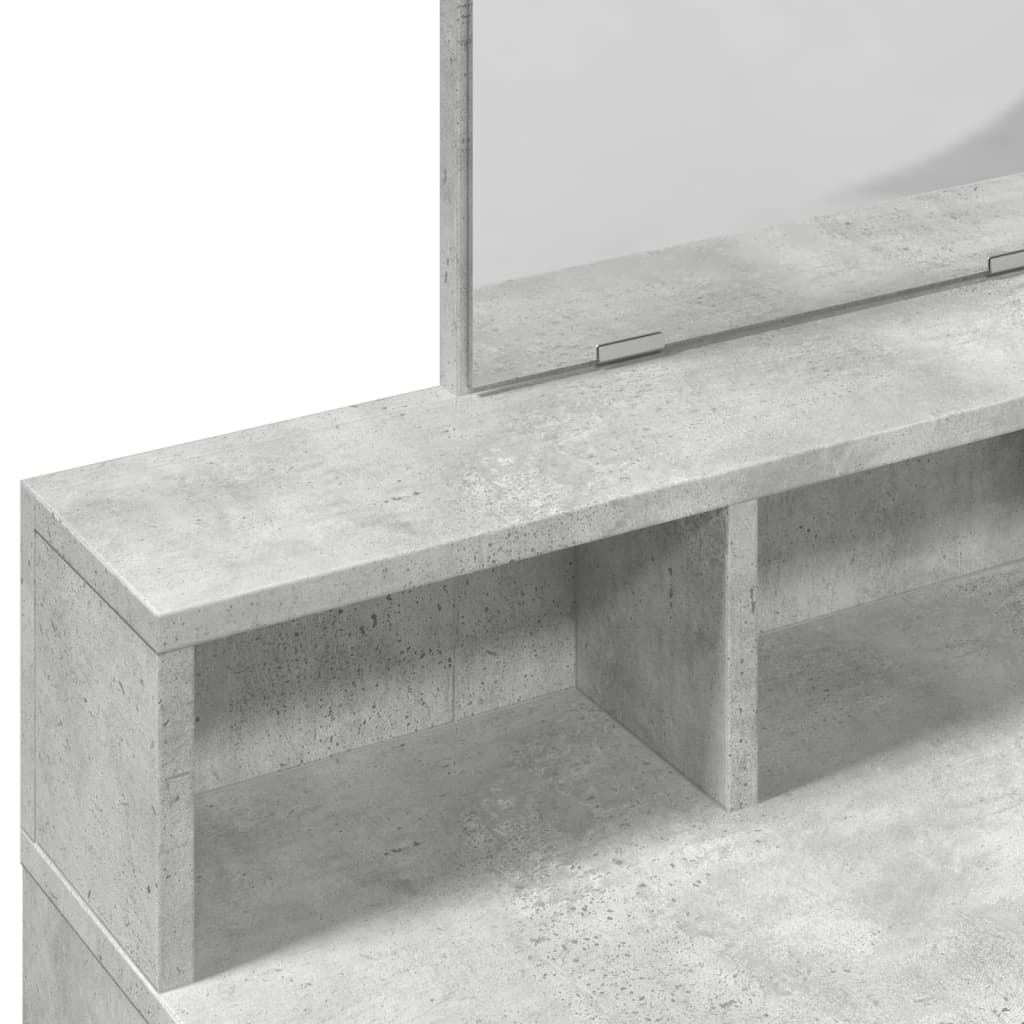 Dressing Table with Mirror Concrete Grey 80x41x144.5 cm