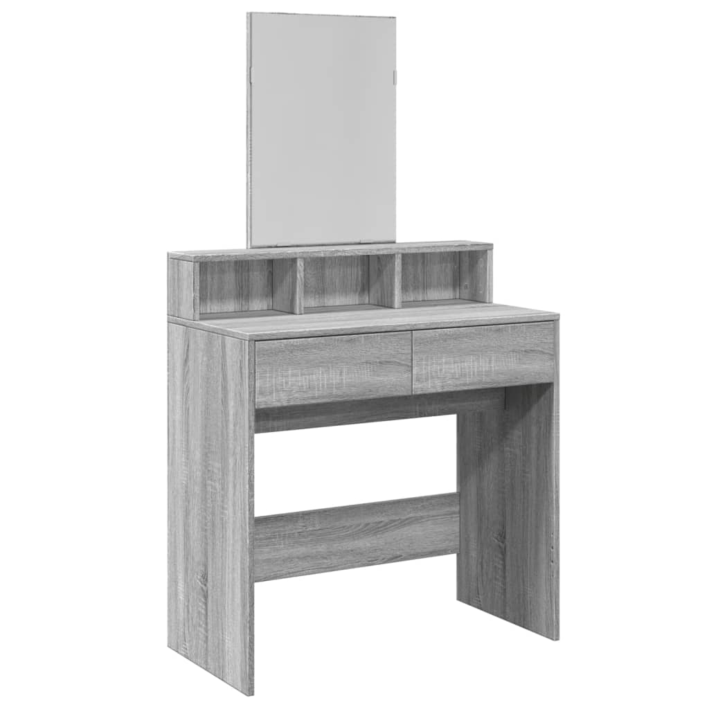 Dressing Table with Mirror Grey Sonoma 80x41x144.5 cm